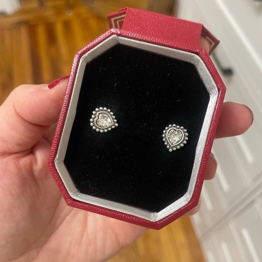 New Brighton Heart Shaped Earring Studs Never Worn